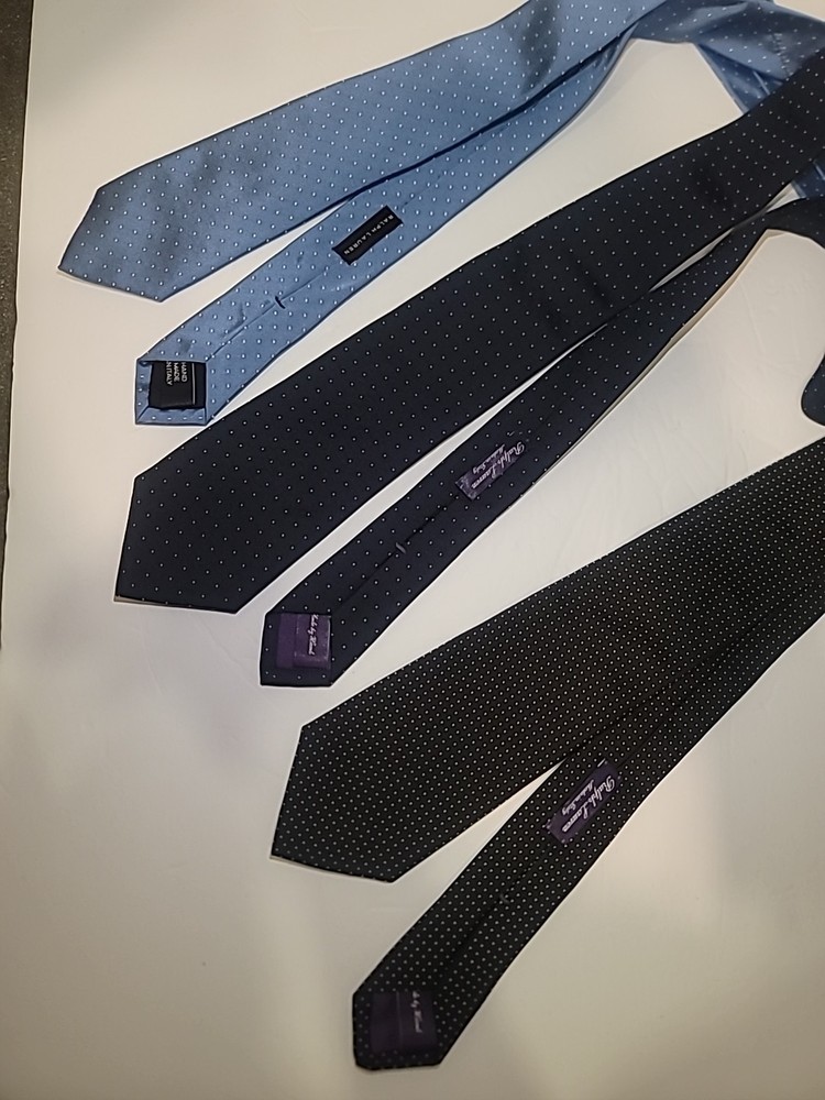 Ralph Lauren Purple Label Men's Ties 100% Silk Made In Italy Lot of 3