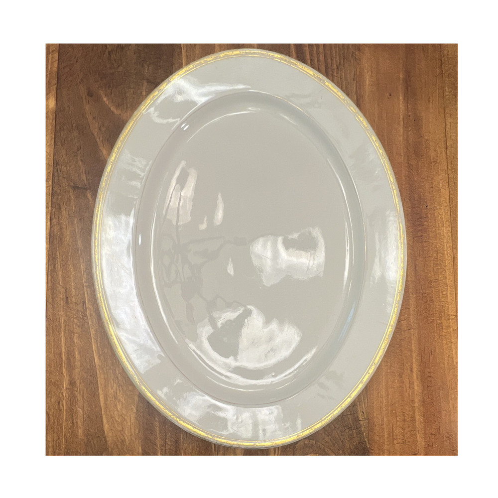 Kaiser White Porcelain Oval Platter Serving Dish Gold Trim Made in Germany