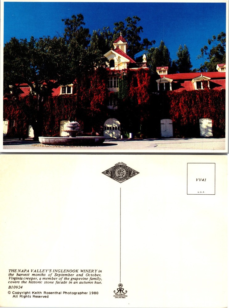 Continental Inglenook Winery Napa Valley California Postcard