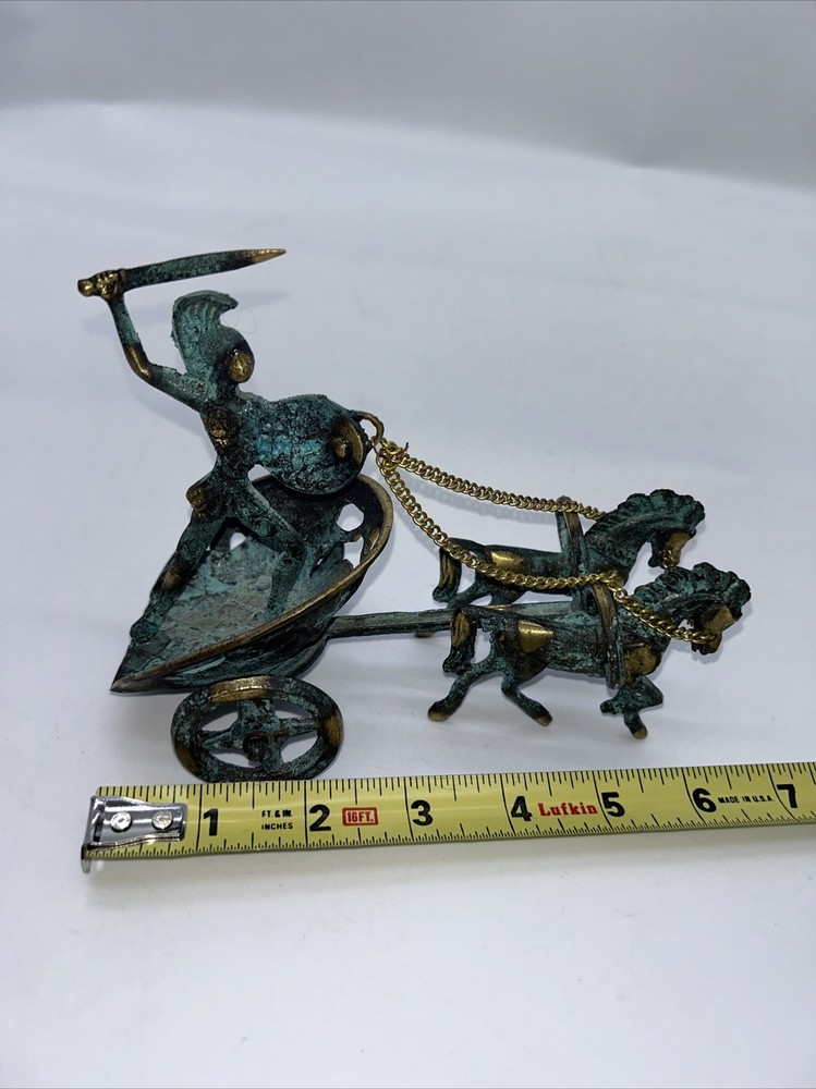 Achilles Greek Hero Trojan War Bronze Chariot Statue Sculpture-image