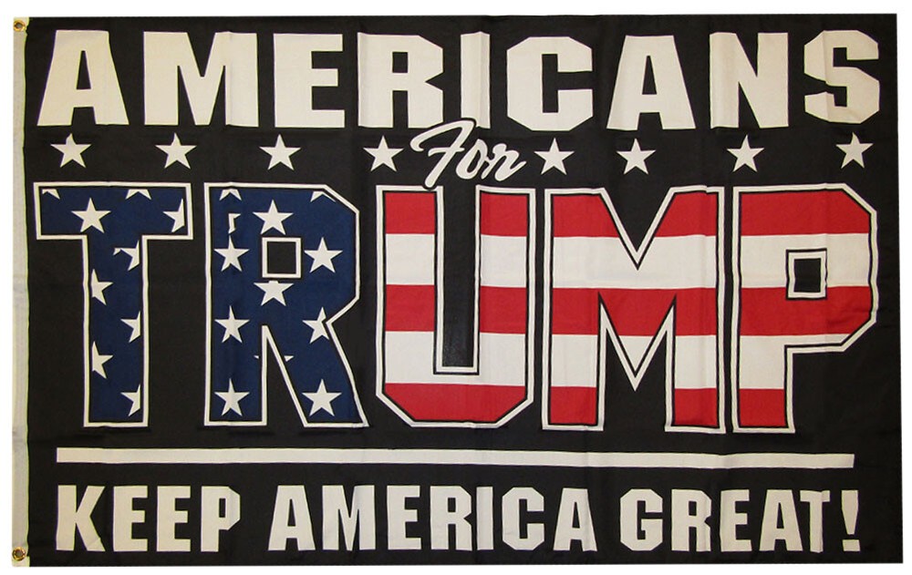 Americans For Trump 100D Woven Poly Nylon 12x18 Boat Flag Keep America Great