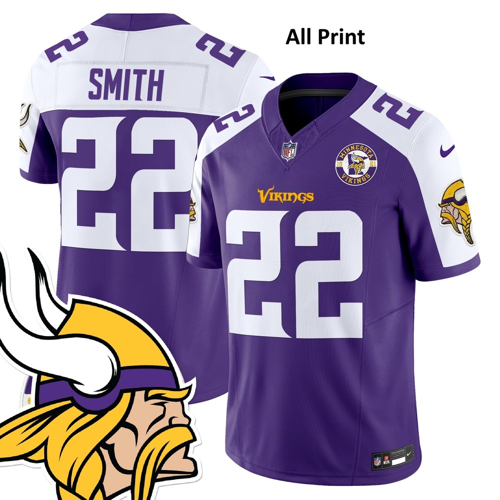 Minnesota Vikings 2025 #22 Harrison Smith Football Jersey – All Print Options