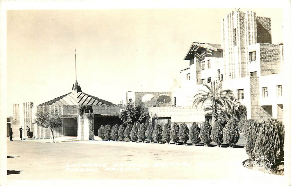 1940s Phoenix Arizona Entrance Biltmore Hotel occupation RPPC Postcard 26-4928
