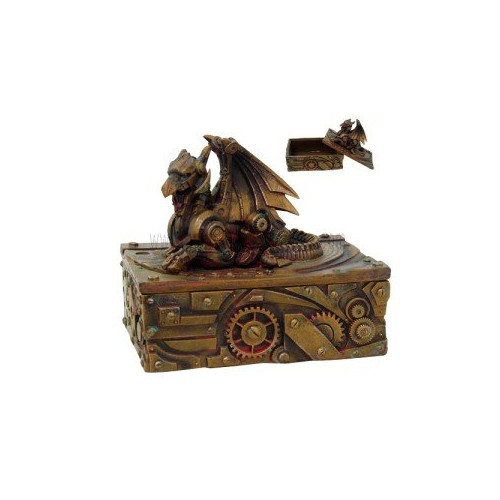 Steampunk Dragon Jewelry Trinket Keepsake Box Container New