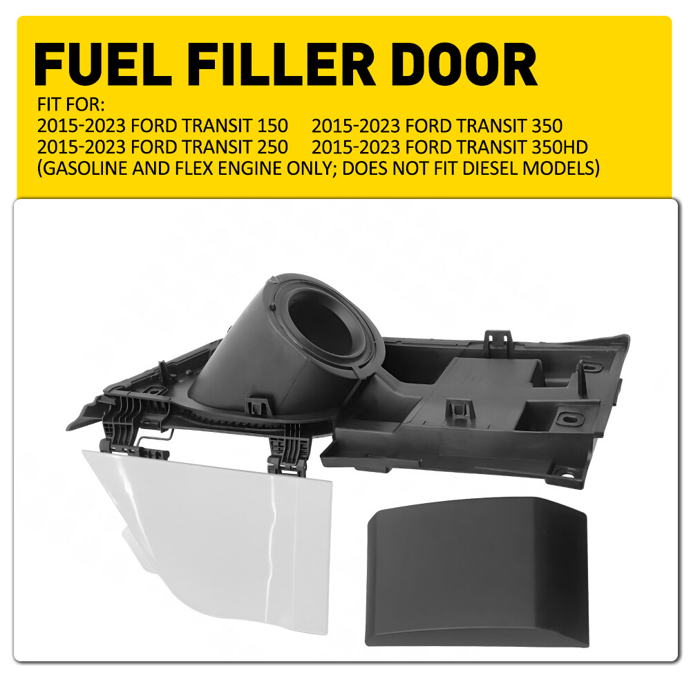 Fuel Filler Housing Door + Gas Cap Cover For Trim Ford Transit 150 250 350 15-23