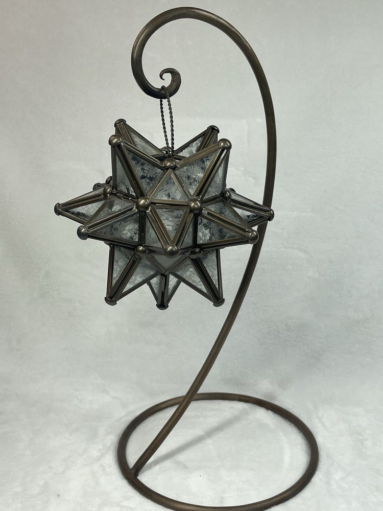 Vintage Moravian Star Candle Holder Hanging Lantern 7