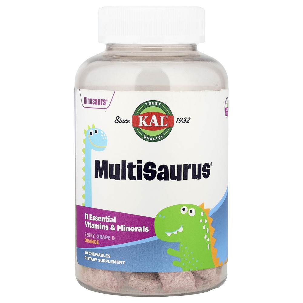 MultiSaurus Berry Grape Orange Chewables for Kids - 90 Count