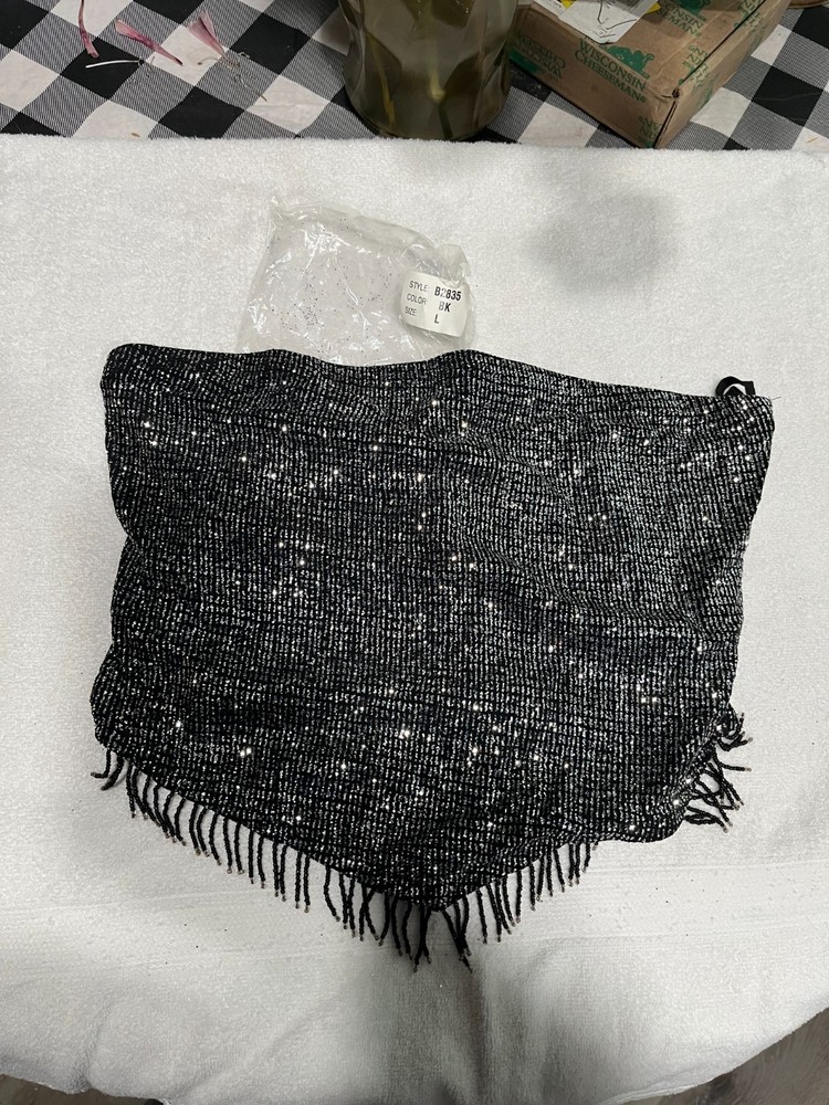Sequin Tube Top, Bandeau Top, Shiny Crop Top, Black Tube Top, Sparkle Dancer Top