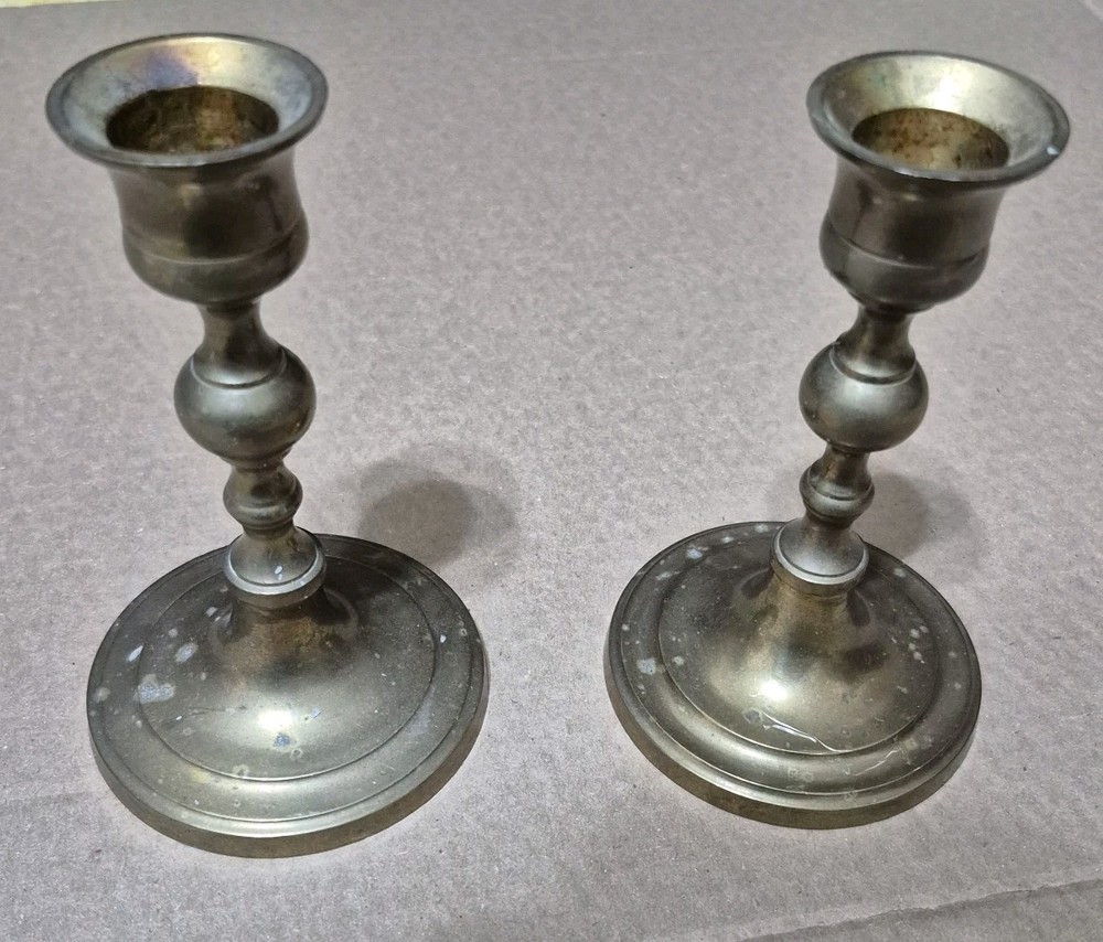 Vintage Brass Candlestick Holders Pair 5