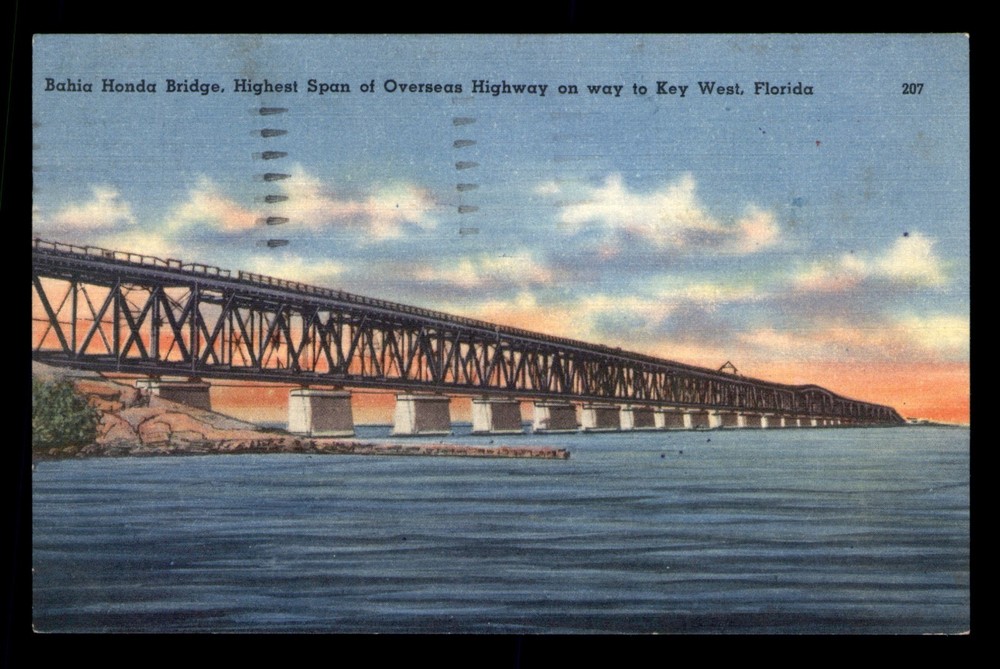 Bahia Honda Bridge Highest Span Of Overseas Highway key West FL Posted Postcard