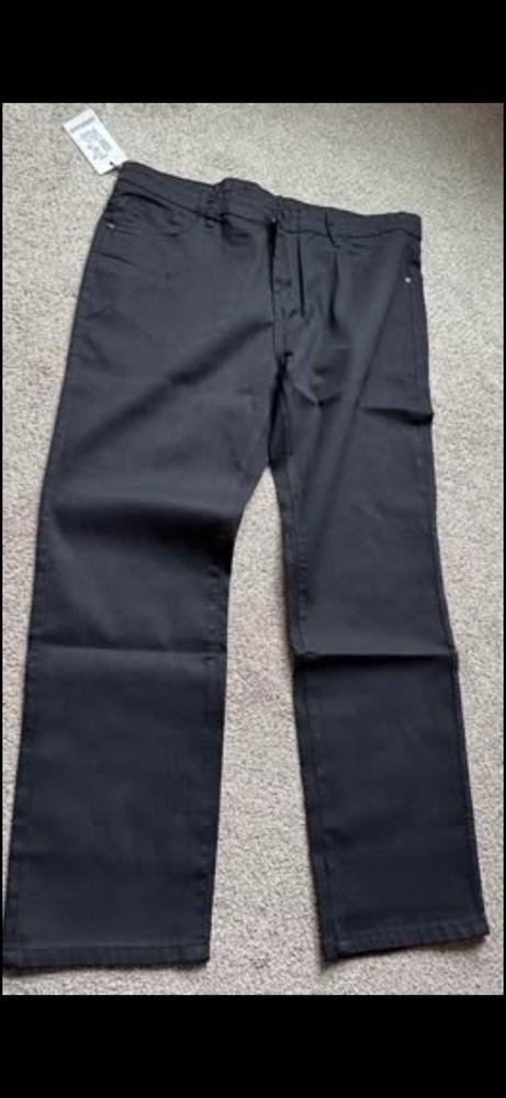 Wrangler Men's Black Straight Leg Casual Pants Size 34 Cotton Twill 5-Pocket