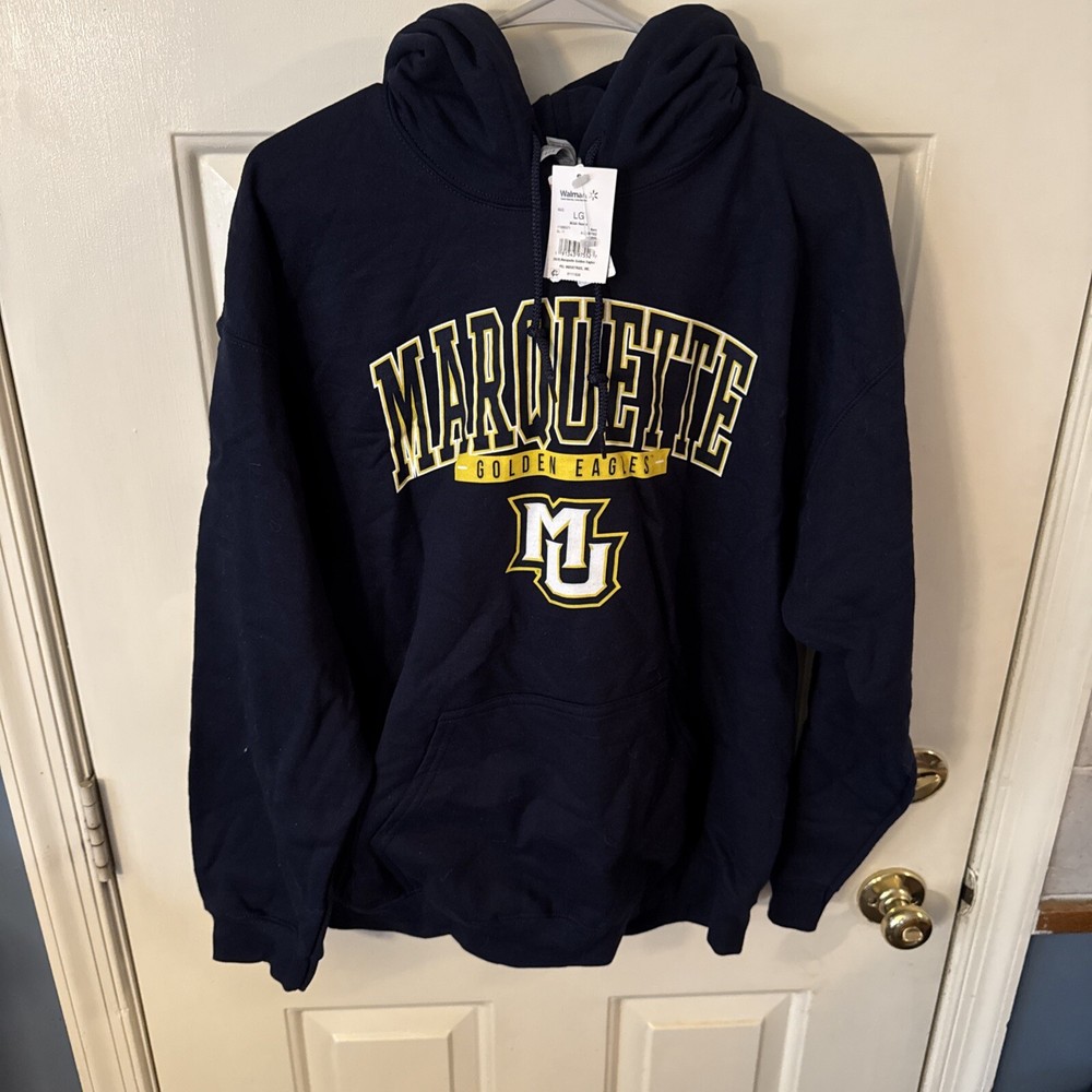 Marquette Golden Eagles Hoodie Mens Large L Navy Sweatshirt