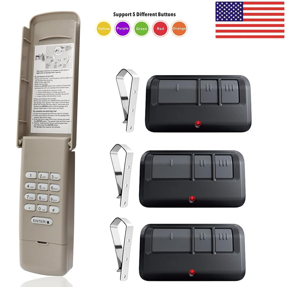 3X Universal 893MAX 953EV-P2 Liftmaster Garage Door Opener & 877MAX Keypad