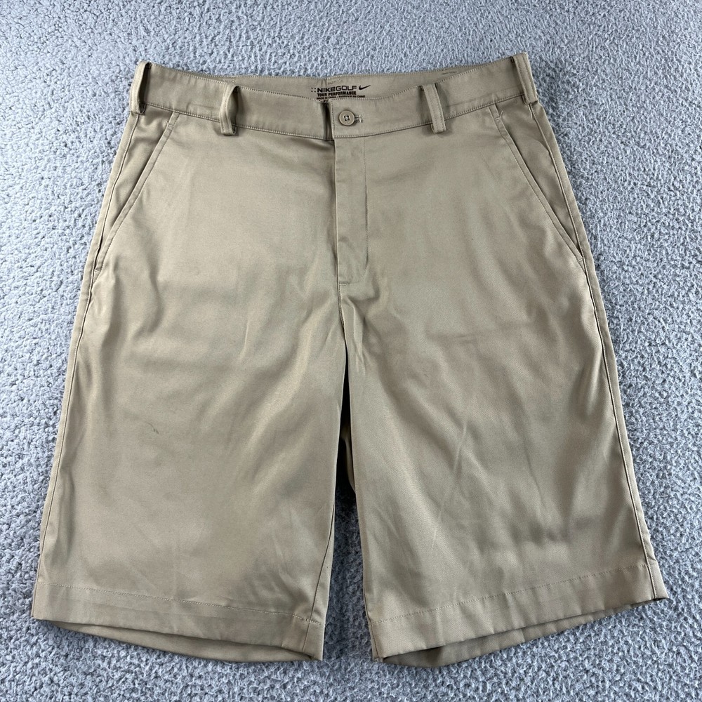 Nike Golf Shorts Mens 30 Beige Chino Dri-Fit Tour Performance Stretch Outdoor