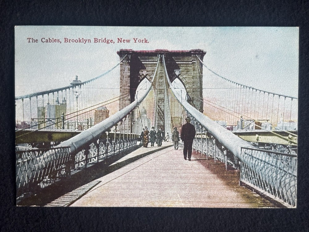 c1910's The Cables Brooklyn Bridge New York NY Unposted Antique Postcard