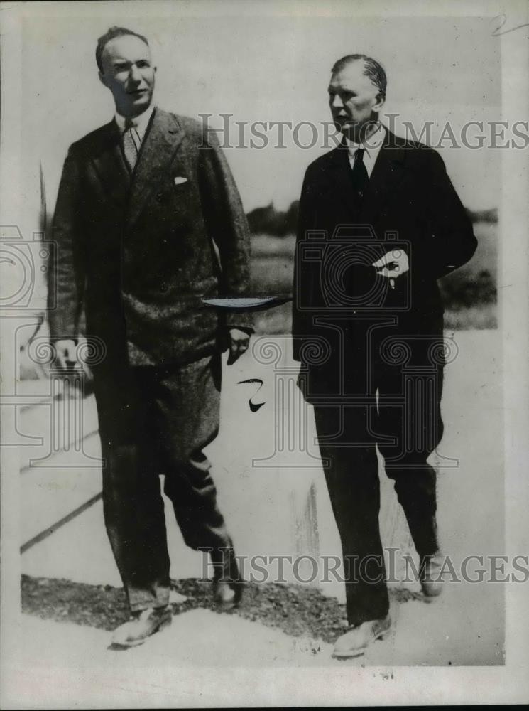 1929 Press Photo Commander Schulte Chief Pilot Wagener, Flight Record Holders
