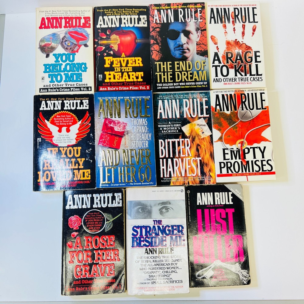True Crime, Thriller, Horror Lot Bundle of 11 Anne Rule True Crime Paperback