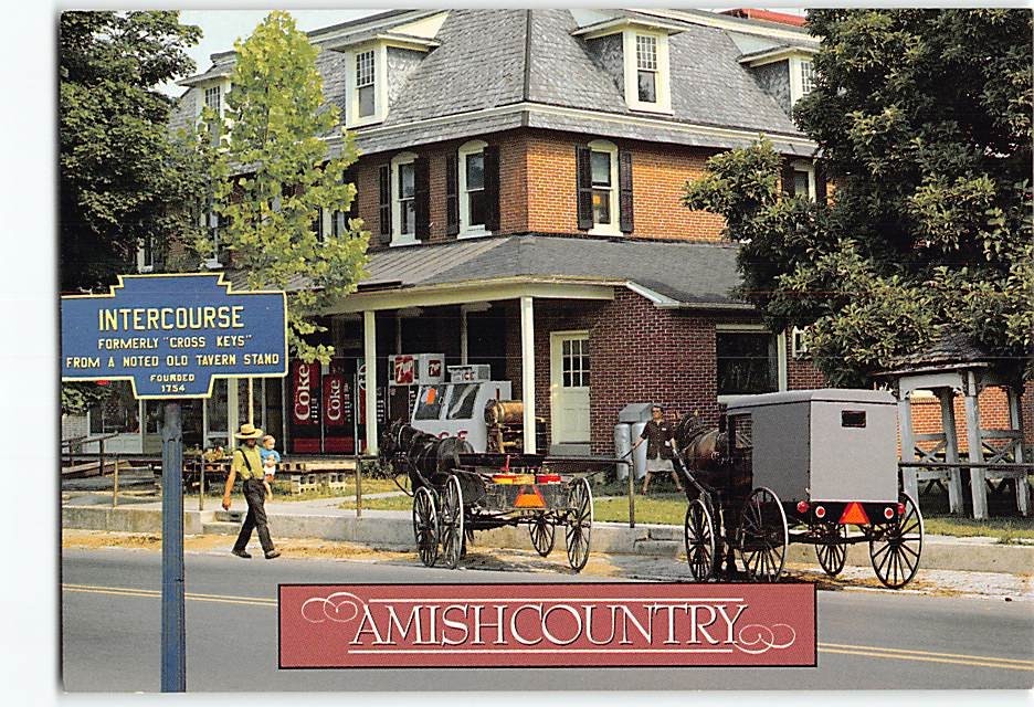 Postcard Greetings From The Amish Country Intercourse Pennsylvania USA