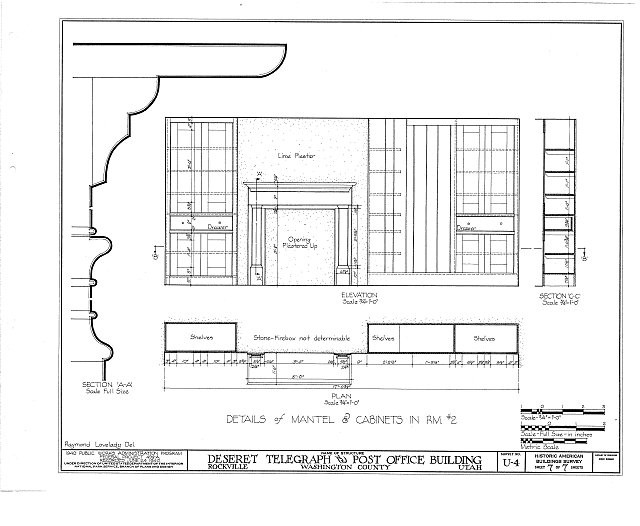 Photo:Rockville Utah 1900s Deseret Telegraph & Post Office Building Plan