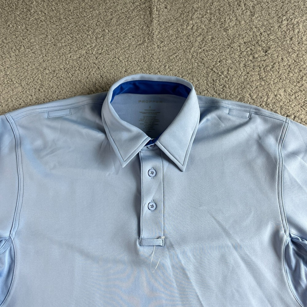 Propper Mens Small Blue Tactical Polo Shirt Long Sleeve Performance Uniform