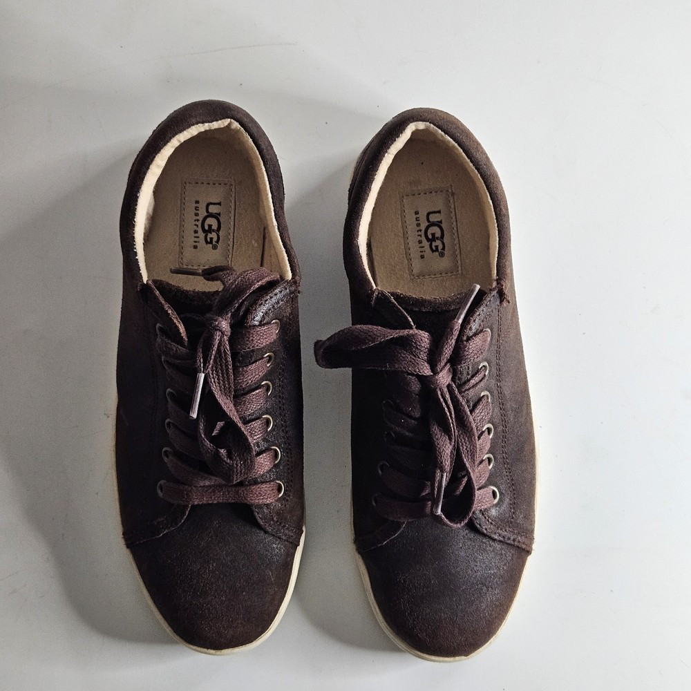 UGG Australia Tomi Dark Brown Suede Lace Up Sneakers Women Size 8.5