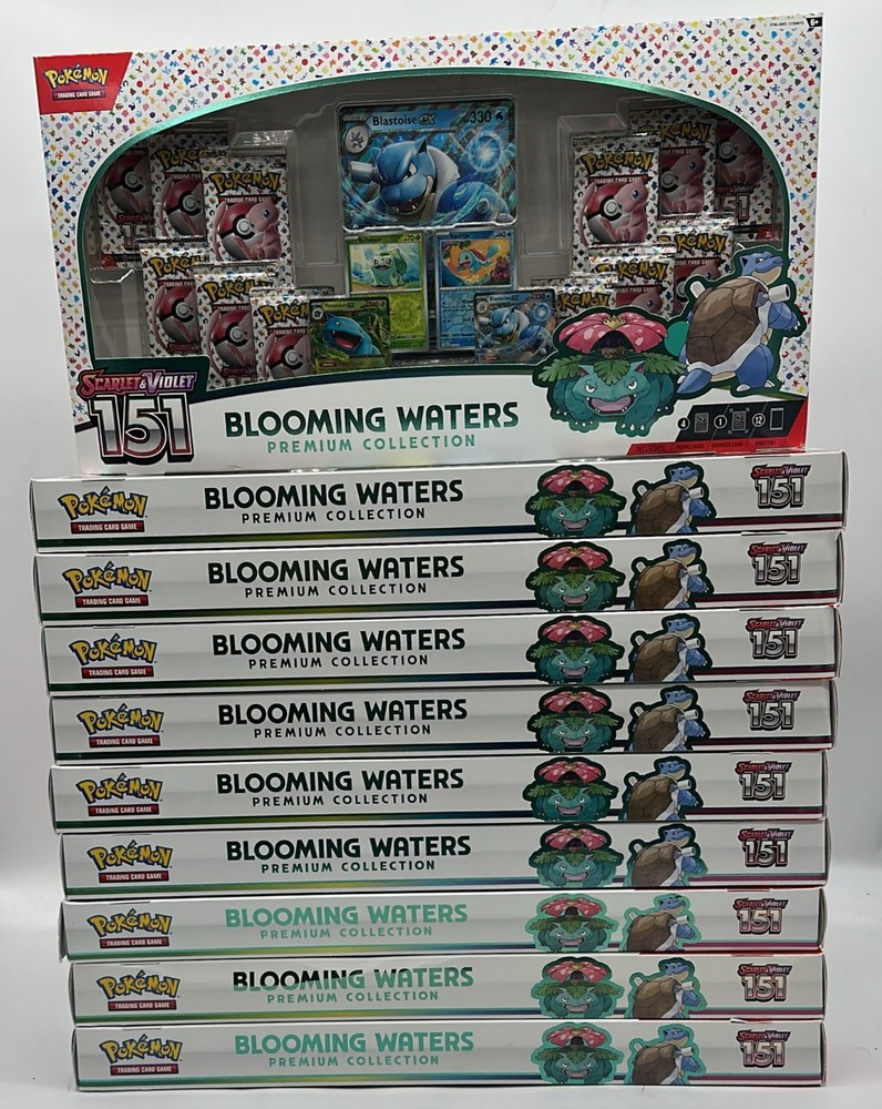 Lot of (10) Pokemon TCG 151 Blooming Waters Premium Collection Boxes SEALEDPROBSTEIN123 is actively accepting CONSIGNMENTS !!