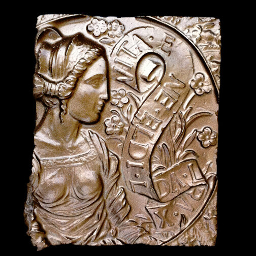 Bronze Finish Roman Goddess Relief Sculpture Wall Plaque  