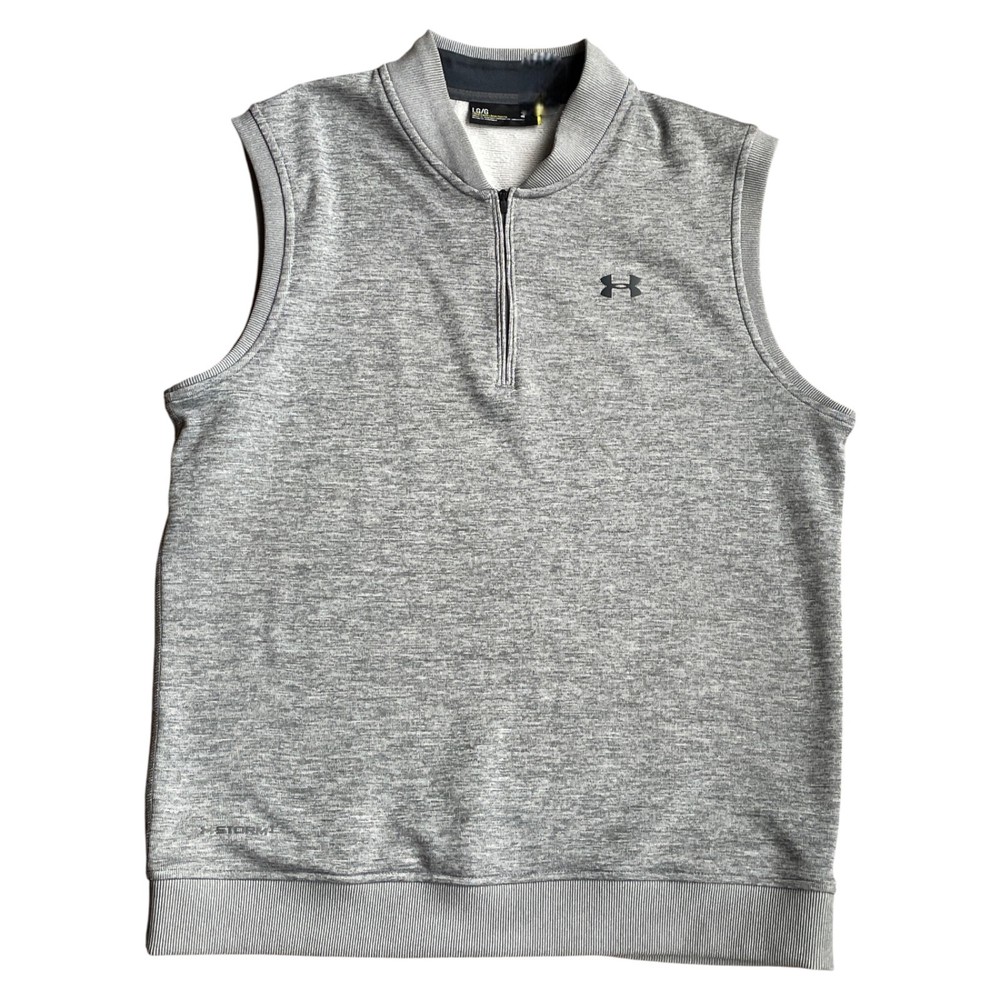 Under Armour Storm Sweater Vest Mens Large Gray 1/4 Zip Golf Casual