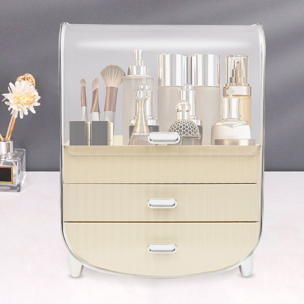 Makeup Organizer Large Makeup Organizer Cosmetics Skincare with Lid and Drawers