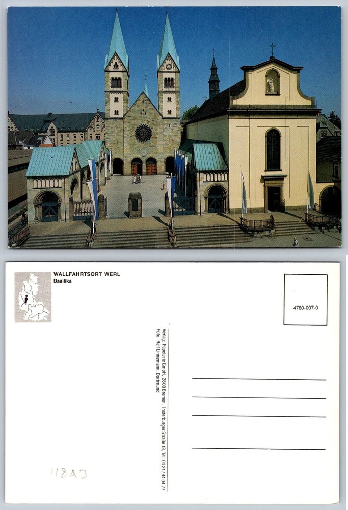 Werl Basilica Pilgrimage Site Germany Chrome Postcard