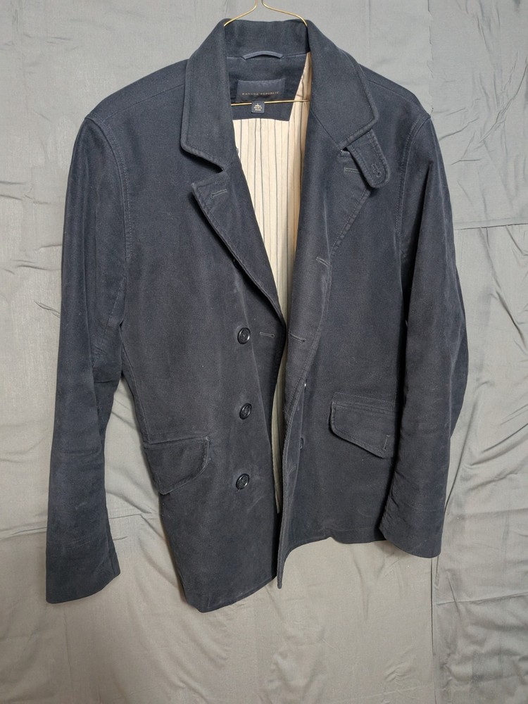 Banana Republic Black Peacoat.  Wool.  Size Large