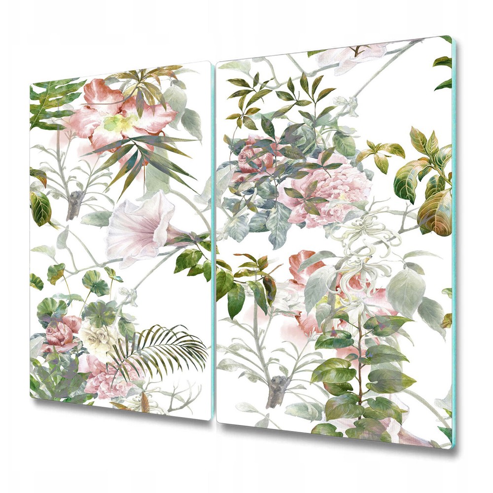 Tempered Glass Cutting Board Worktop Saver Pastel Delicate Flower 2x30x52