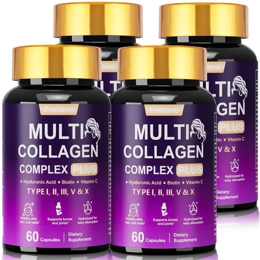 Collagen Peptides Type I II III V X - Biotin, Keratin, Hyaluronic Acid Vitamin C