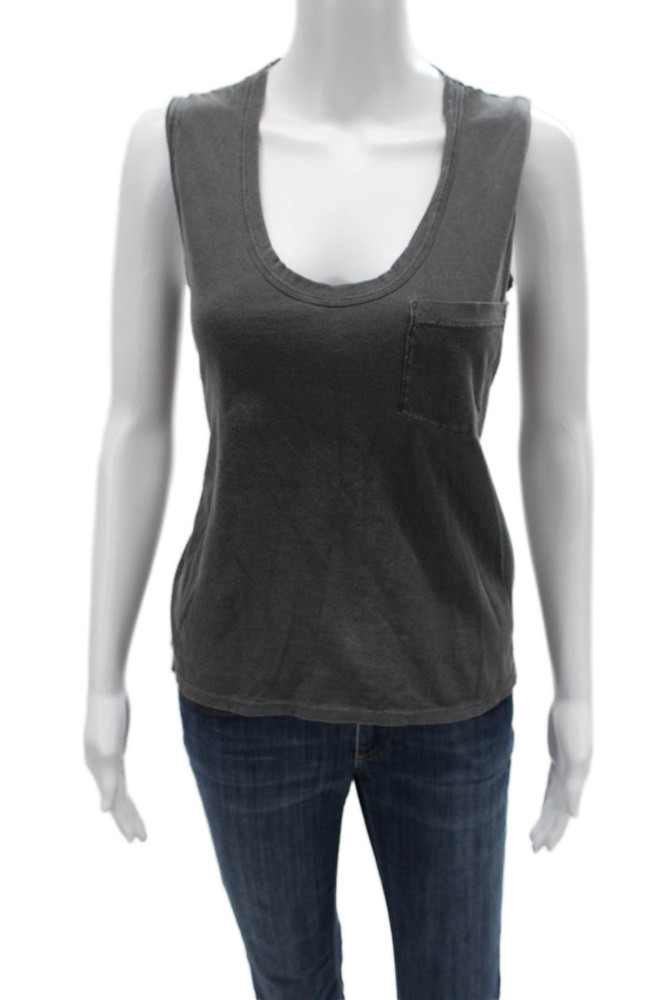 Standard James Perse Women Dark Gray V Neck Jersey Tank Sleeveless Cotton Size 2Free Shipping in US $100+ Orders | $6.95 Orders Below