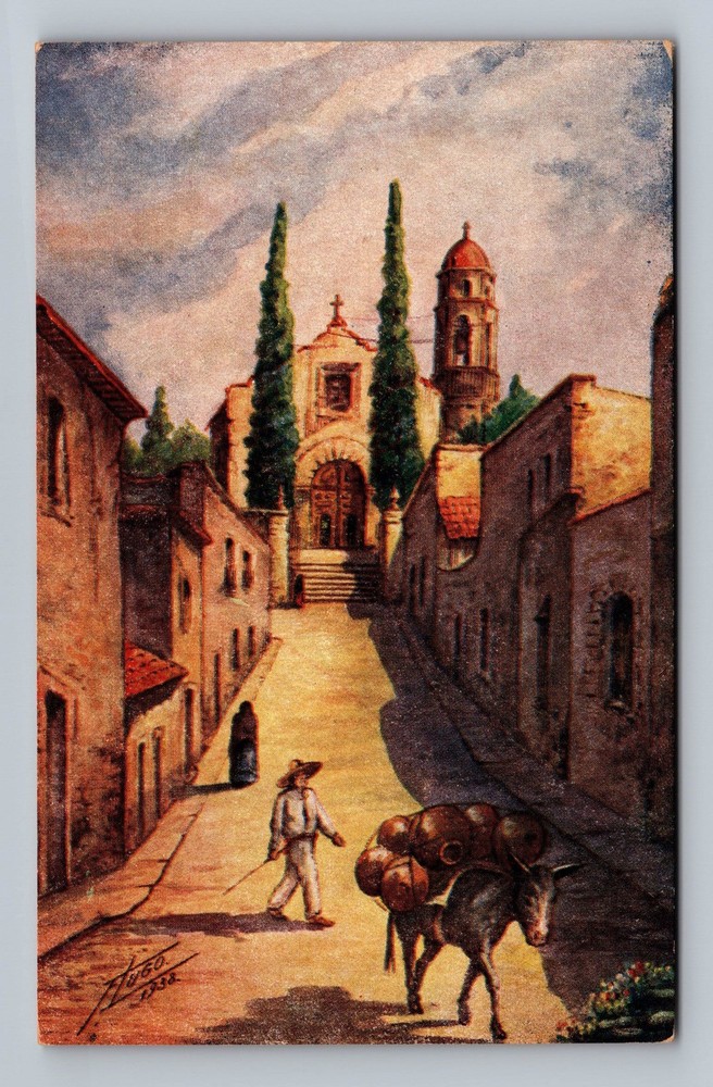 Mexico- Typical Mexican Pot Seller Historic Church Old Post PC Vintage Postcard