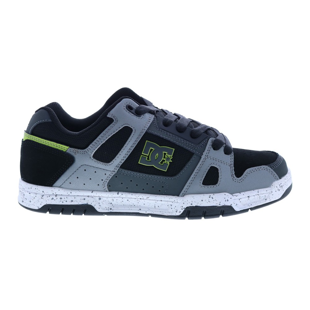 DC Stag 320188-XKSG Mens Black Leather Lace Up Skate Inspired Sneakers Shoes 11