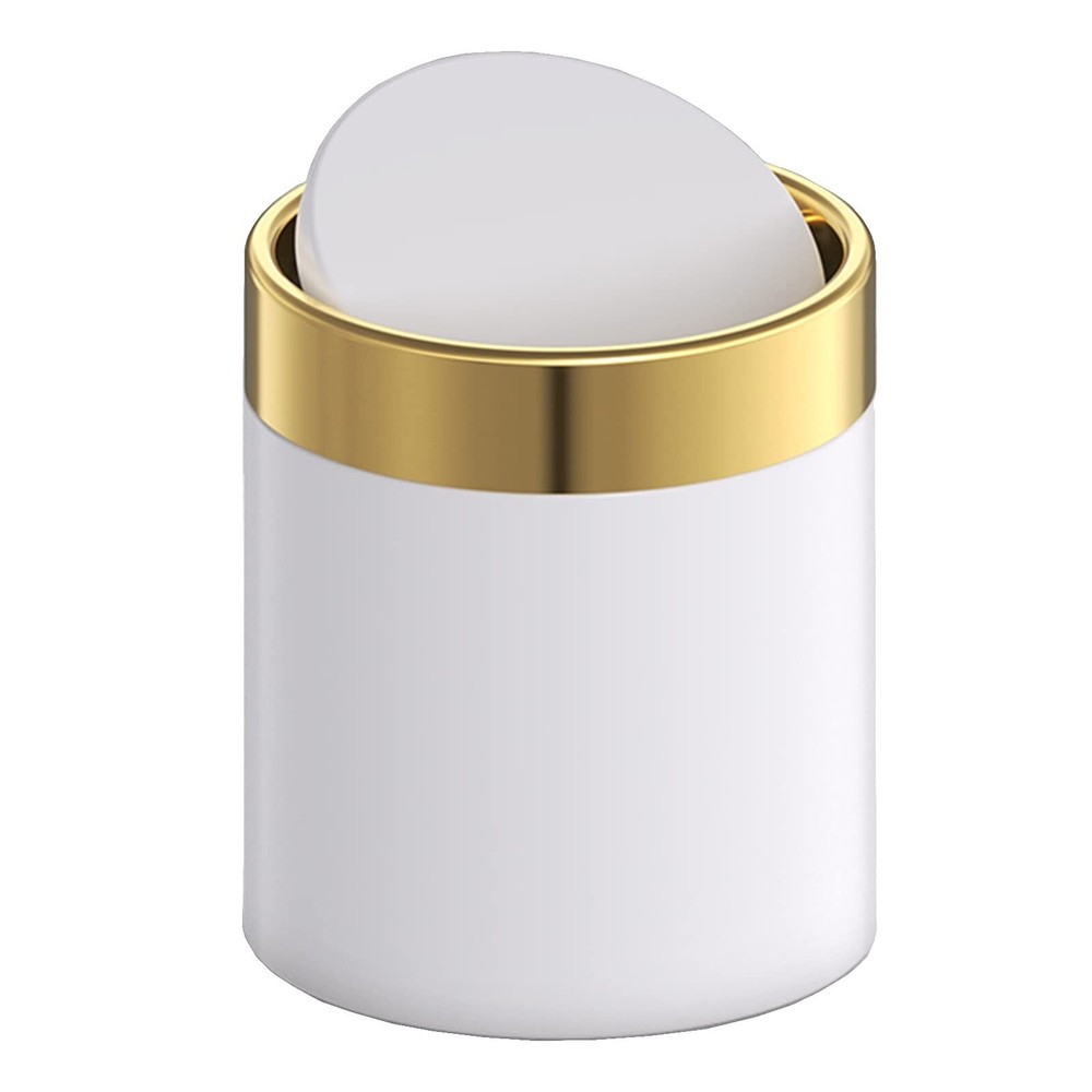 Mini Trash Can Metal Tiny Garbage Bin For Desk Countertop Coffee Bar Makeup Vani