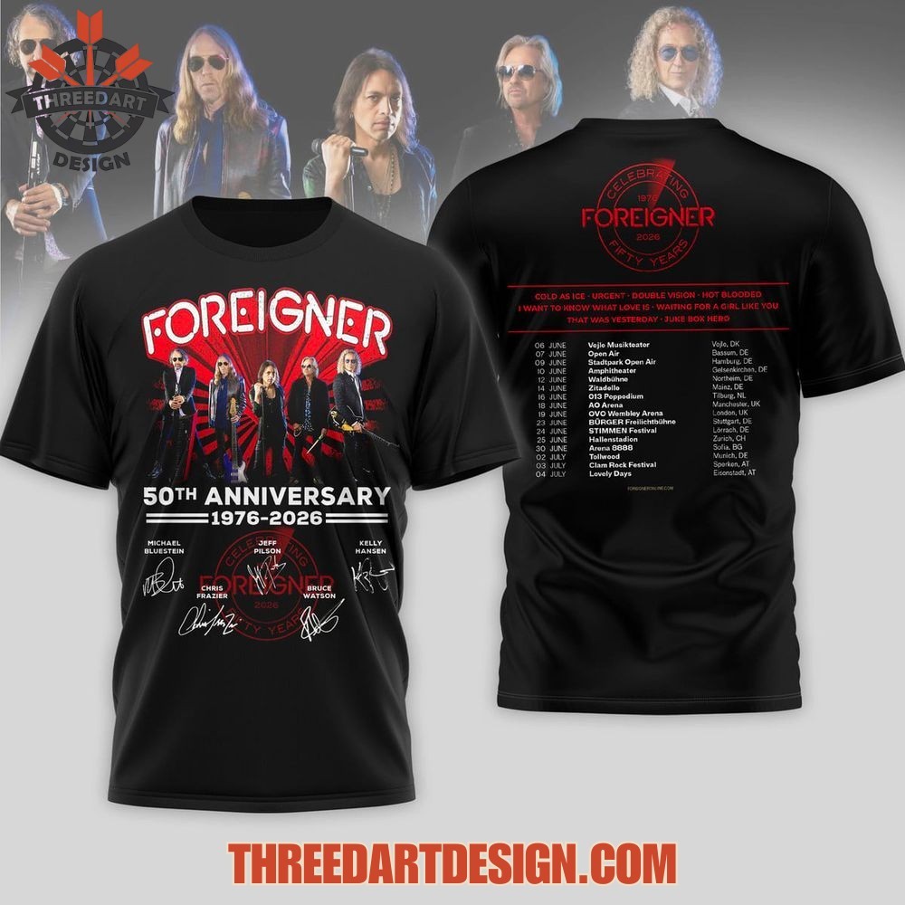 Foreigner 50th Anniversary 1976-2026 T-Shirt BO2634