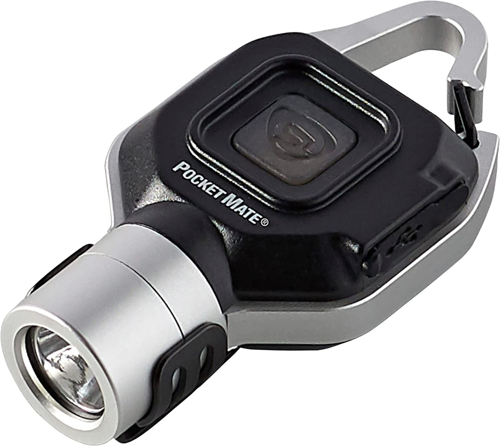 73300 Pocket Mate 325-Lumen Keychain/Clip-On USB Rechargeable Flashlight, Silver