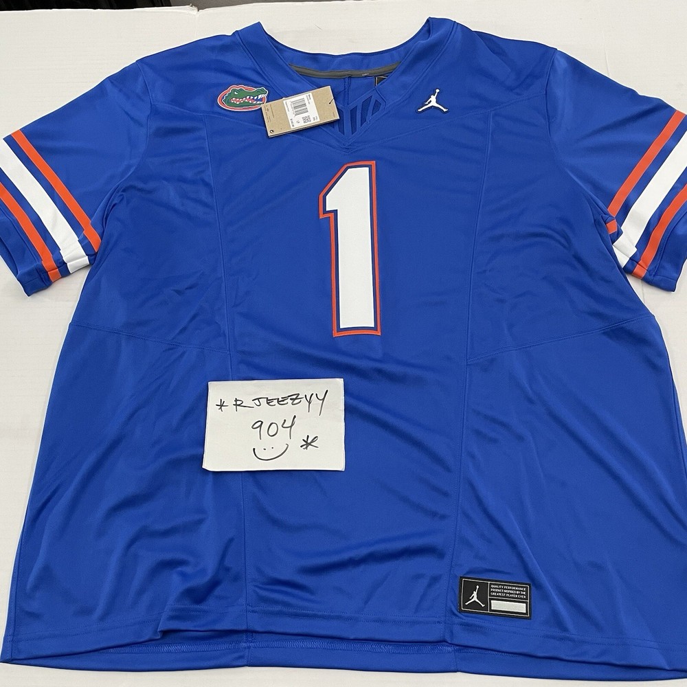 $140 Mens Size 3XL Nike Florida Gators UF Stitched #1 Blue Jersey CK5680-480