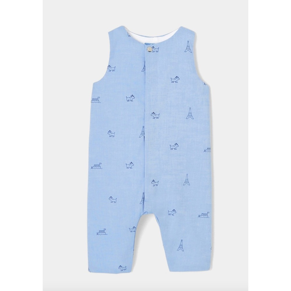 Jacadi Paris Baby Boy Oxford One piece Paris Themed 6 months jumper 100% cotton