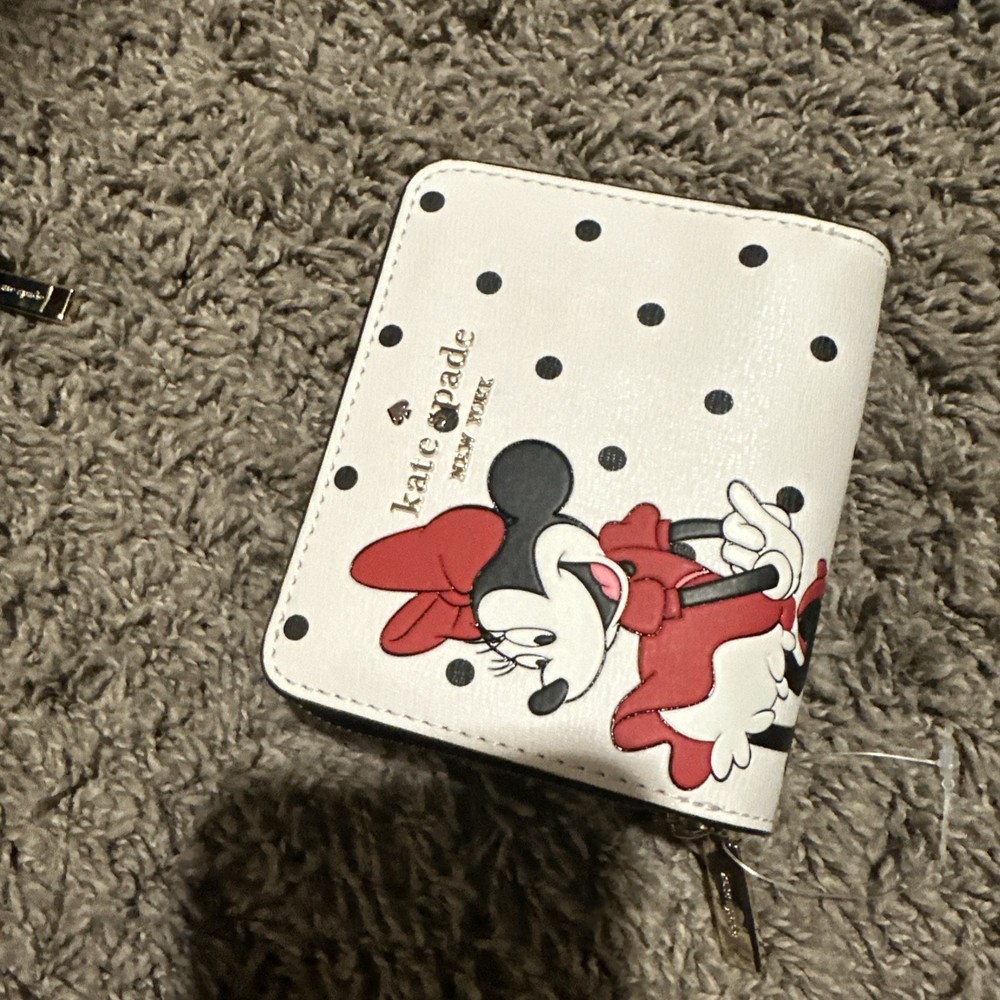 DISNEY X KATE SPADE NEW YORK MINNIE MOUSE ZIP AROUND WALLET Retail $159