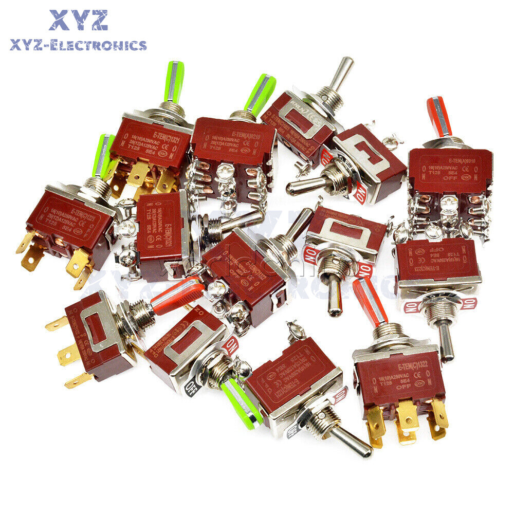 1/5/10PCS MTS/E-TEN Mini Toggle Switch SPDT/DPDT 250V 2/3/4/6/9/12Pin 6mm/12mm