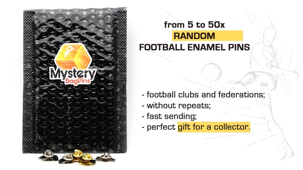 Football Enamel Pins Mystery Bag - Random Club Badges - Collectible Surprise
