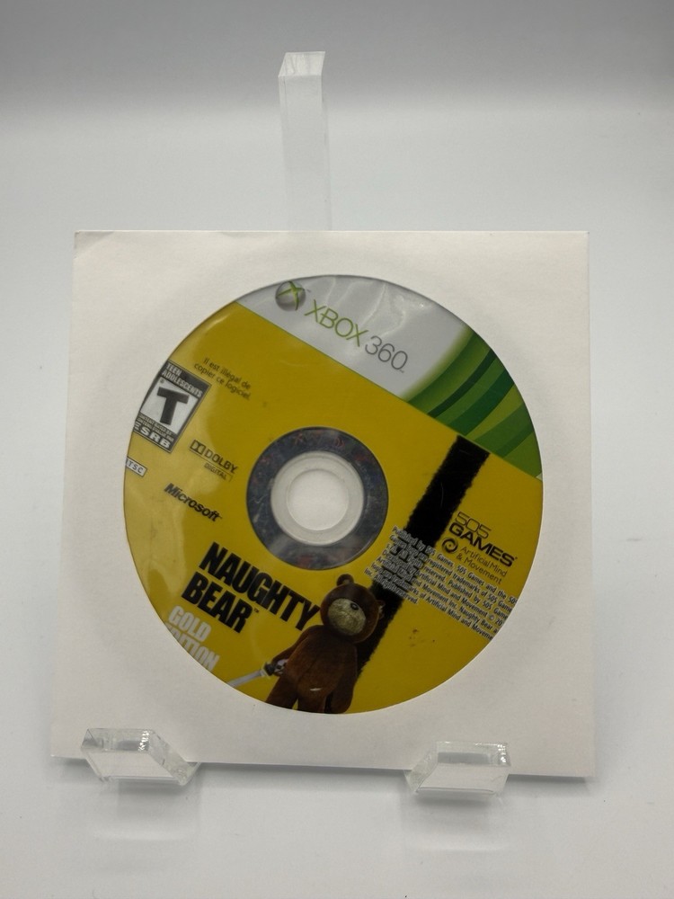 Naughty Bear -Gold Edition (Microsoft Xbox) Disk Only.