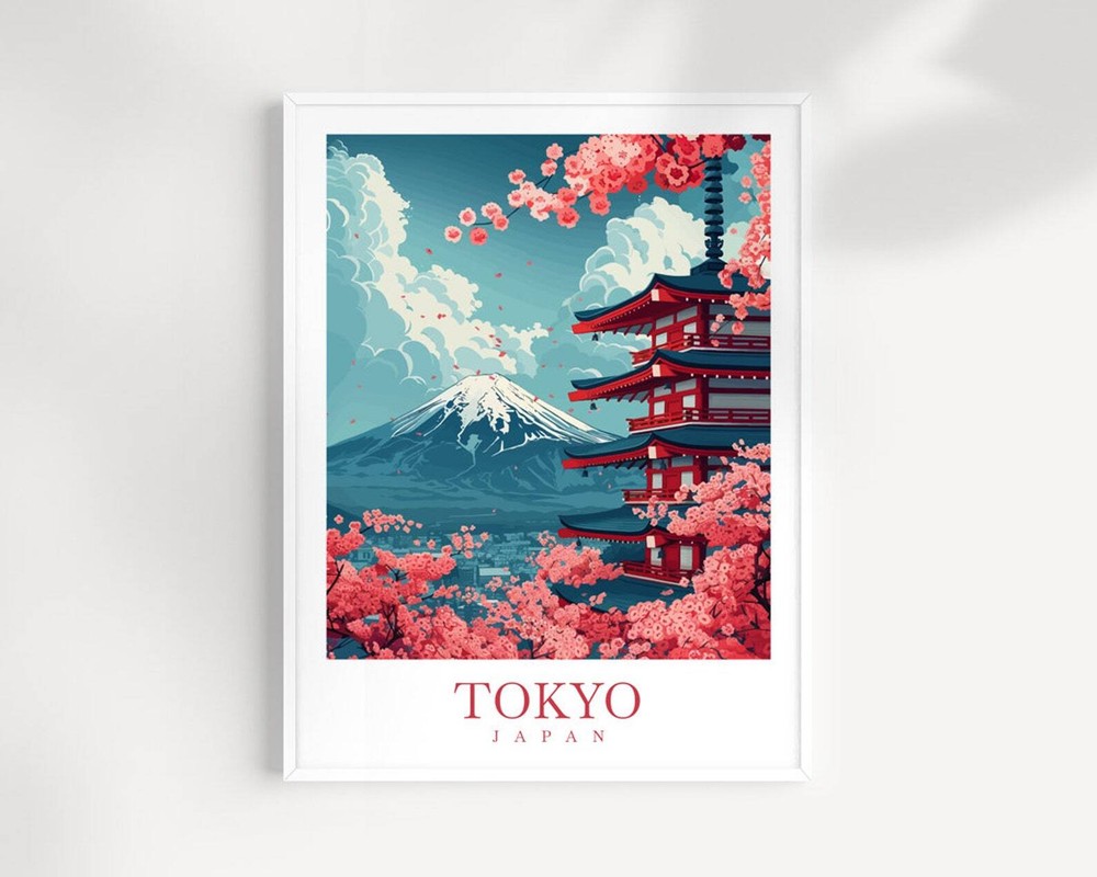 Tokyo City Travel Print Wall Art Japan Wall Hanging Home Dcor Japan Gift Art
