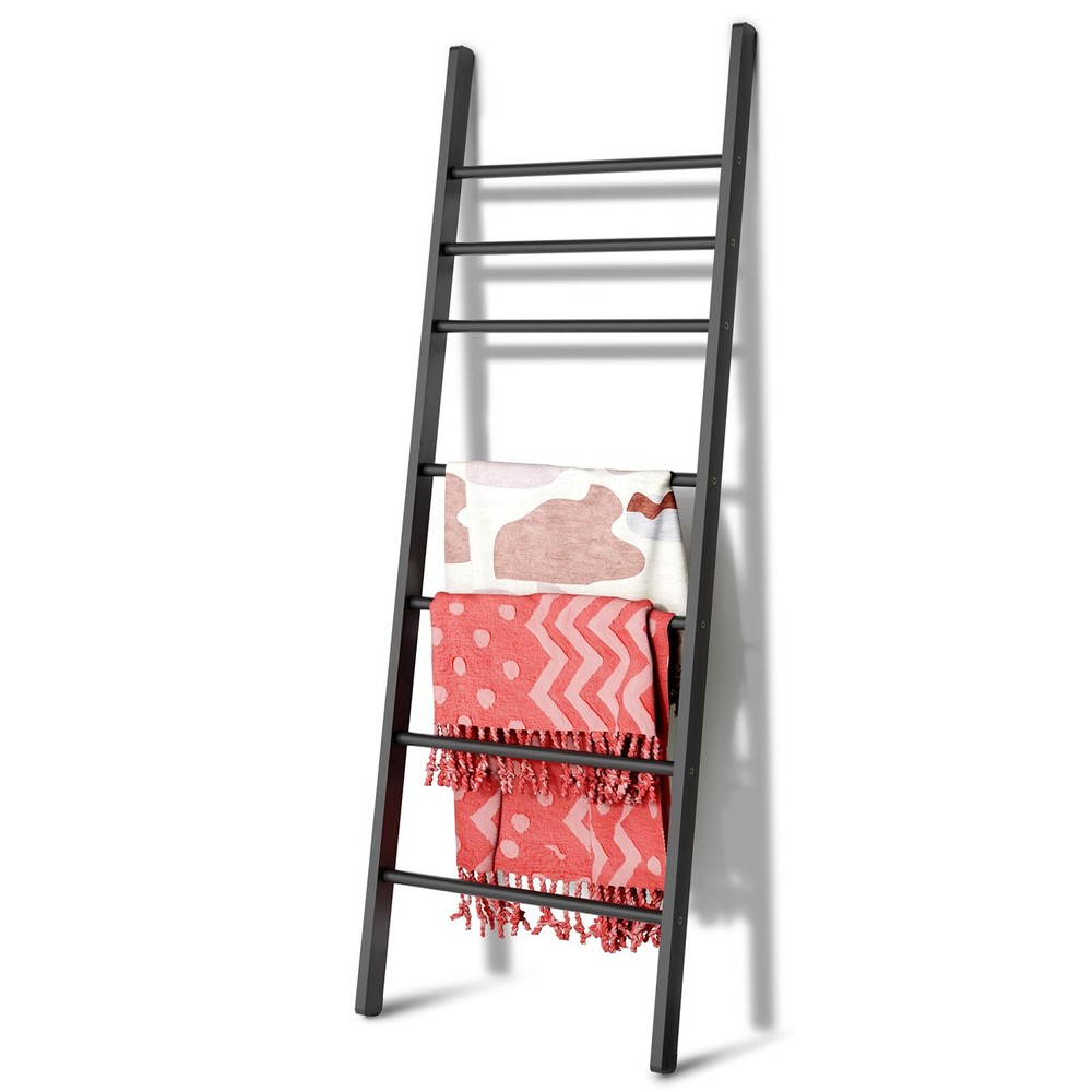 Wooden Blanket Ladder, Wood Towel Quilt Throw Blanket Ladders for The Living ...