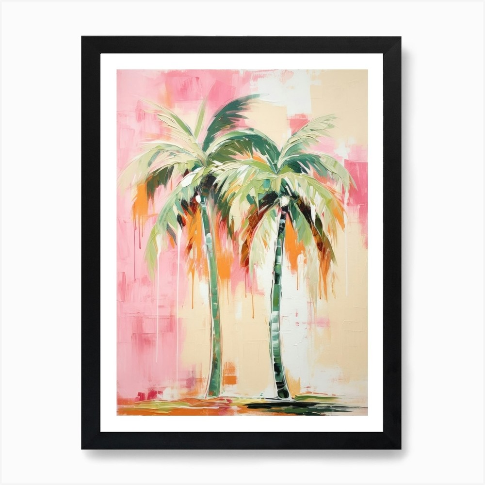 Palm Trees 7 Framed Wall Art Canvas Print Tropical Beach Decor  