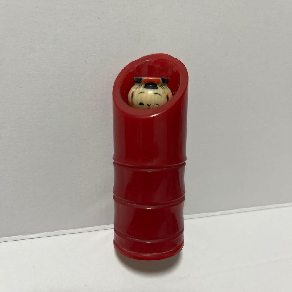 Showa Retro Bamboo Cutter Kokeshi Style Figure Plastic 8cm Figurine