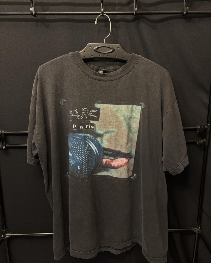 Vintage The Cure Paris T Shirt XL Black 90s Goth Alternative Rock Fade Rare